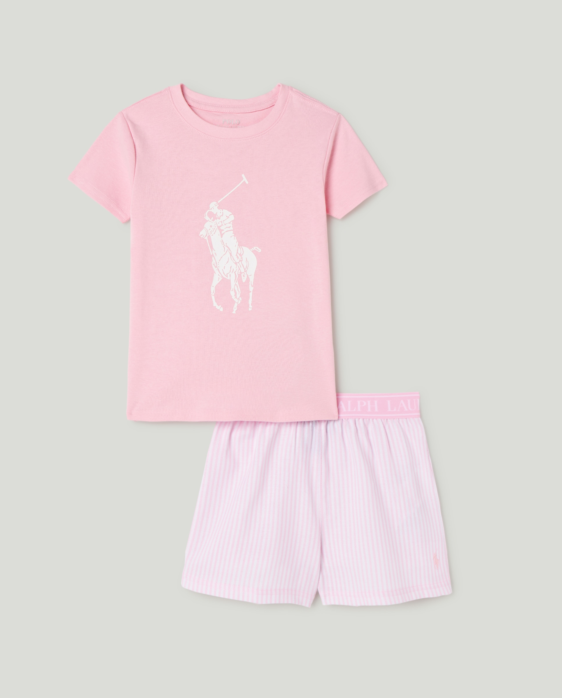 Imagen 1 de Conjunto de camiseta y pantalón corto para niña - Polo Ralph Lauren - Blanco Blanco