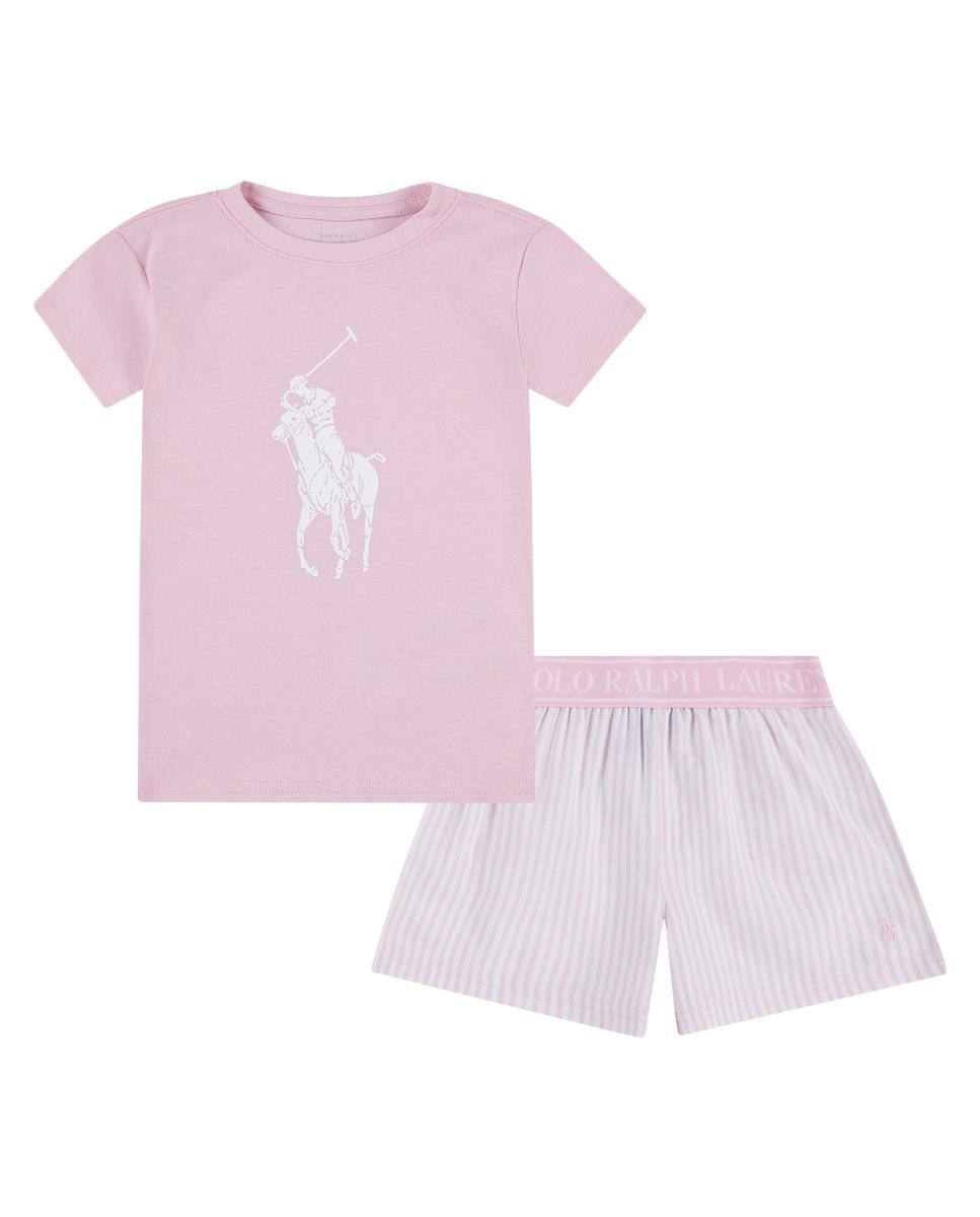 Imagen 4 de Conjunto de camiseta y pantalón corto para niña - Polo Ralph Lauren - Blanco Blanco