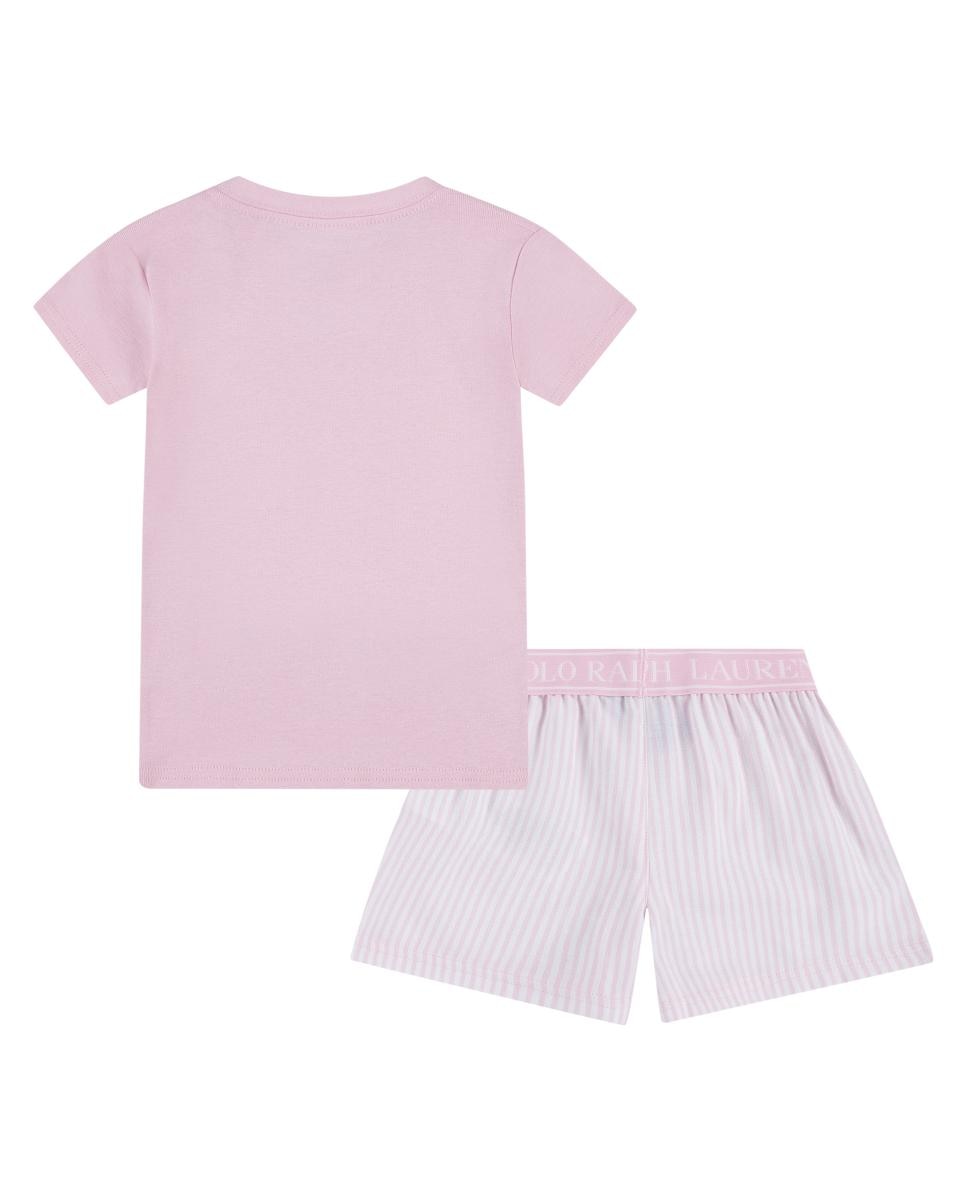 Imagen 5 de Conjunto de camiseta y pantalón corto para niña - Polo Ralph Lauren - Blanco Blanco