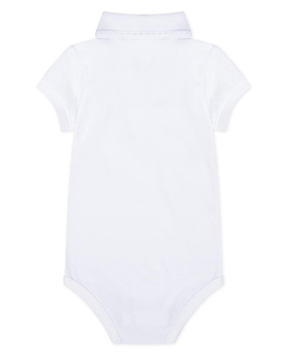 Body de Piqué de Bebé com Mangas Franzidas Lacoste Branco-2