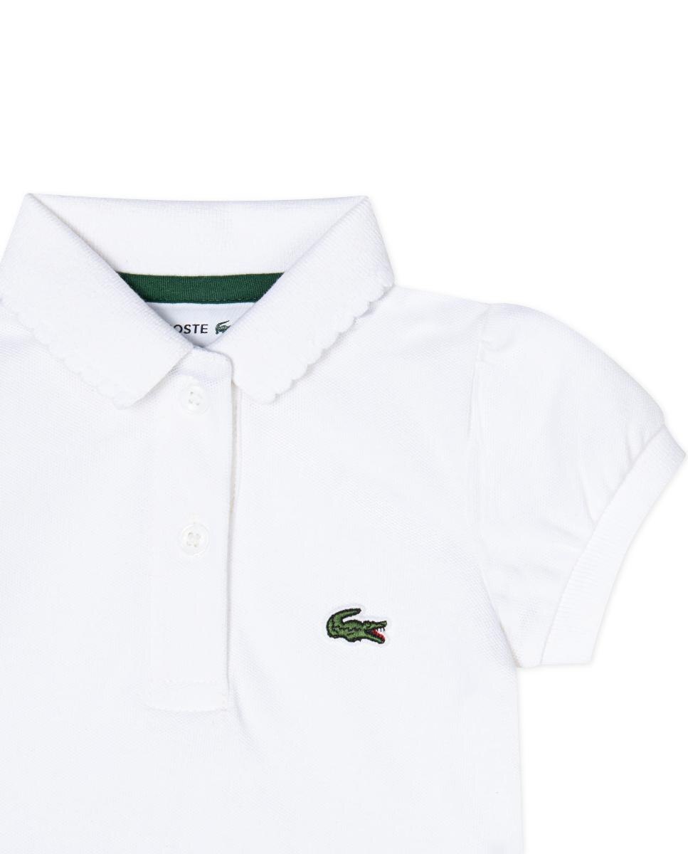 Body de Piqué de Bebé com Mangas Franzidas Lacoste Branco-3