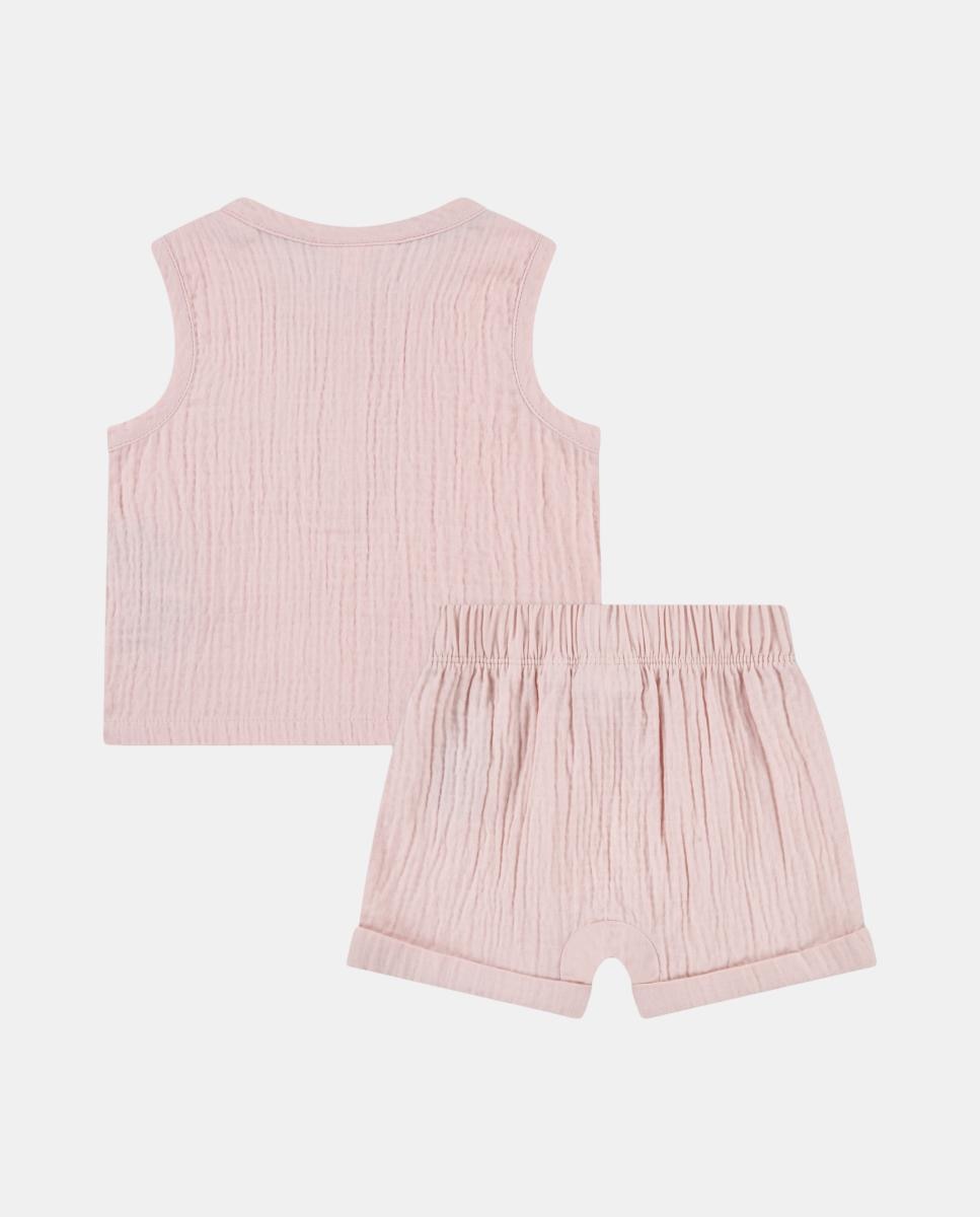 Conjunto Curto de Chiffon Lacoste Rosa-2