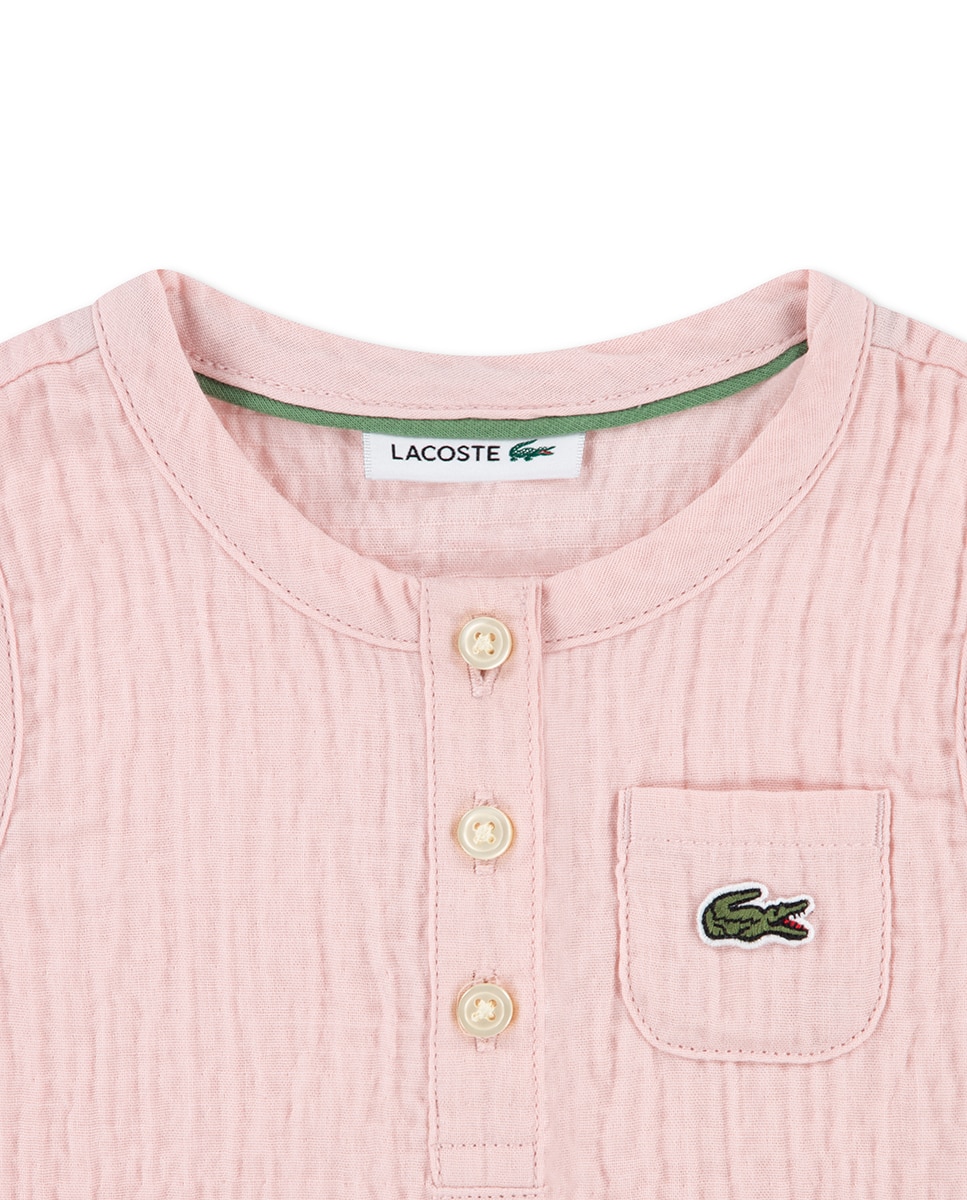 Conjunto Curto de Chiffon Lacoste Rosa-3