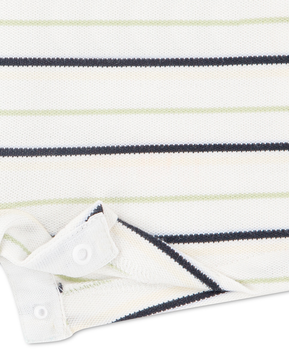 Macacão Tipo Polo às Riscas Lacoste Branco-6