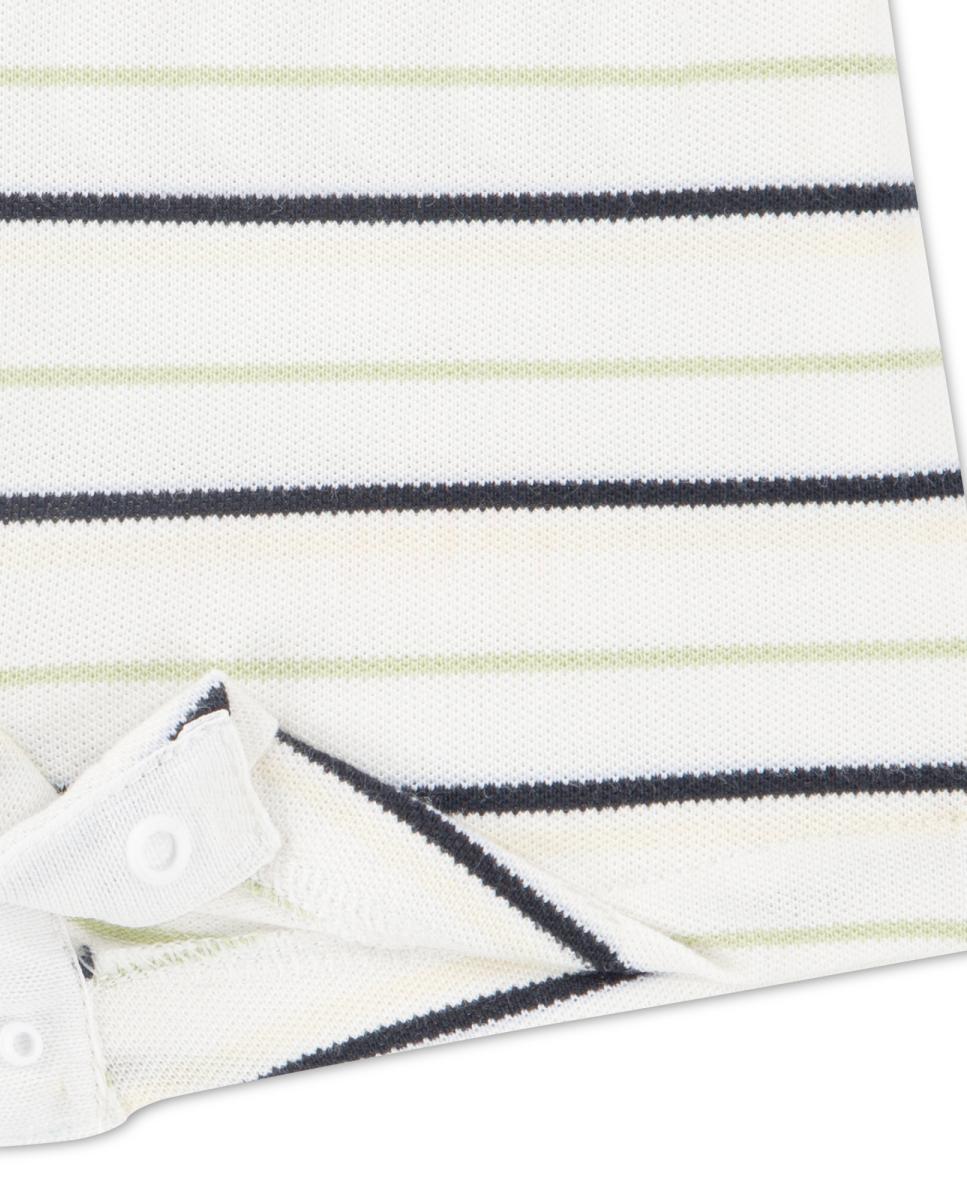 Macacão Tipo Polo às Riscas Lacoste Branco-3