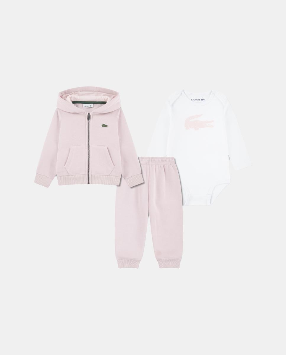 Imagen 1 de Conjunto polar de 3 piezas Lacoste Mon Premier unisex Rosa