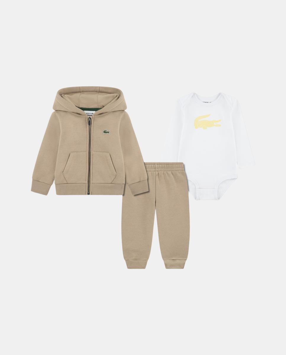 Imagen 1 de Conjunto polar de 3 piezas Lacoste Mon Premier unisex Blanco