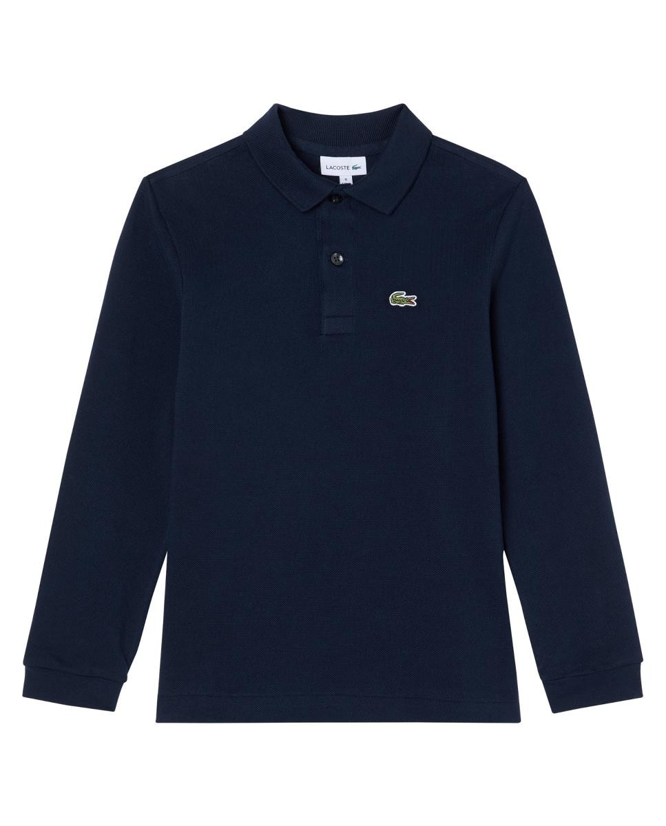 Imagen 0 de Polo de piqué de manga larga para niño Azul