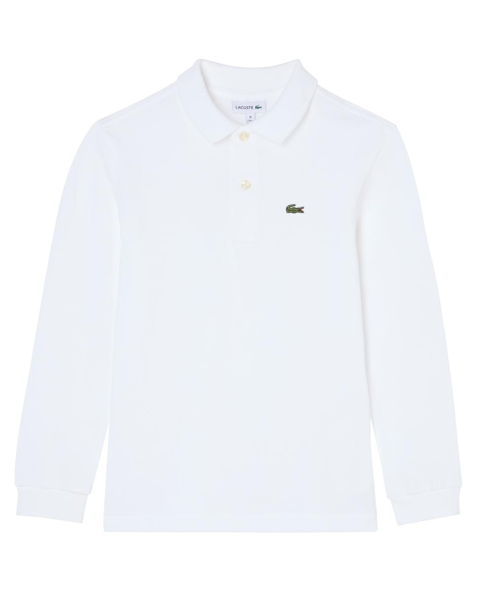 Polo de piqué de manga larga para niño - Lacoste - Blanco Blanco-1