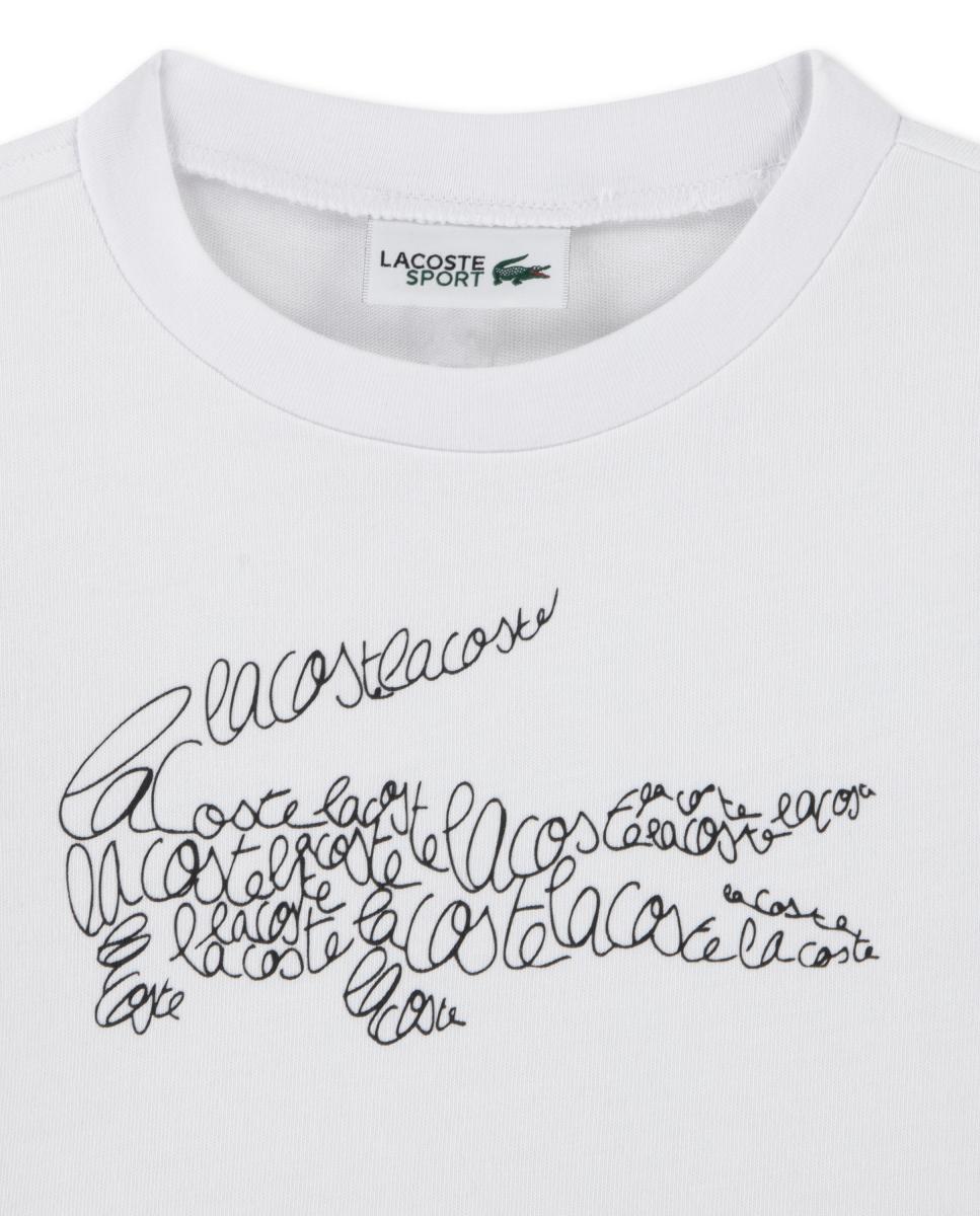 T-shirt com Estampado Gráfico de Crocodilo Script Branco-3