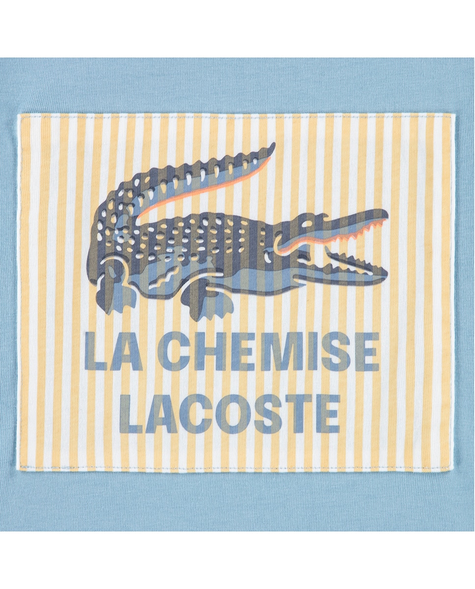 T-shirt com Apliques Lacoste Azul-3