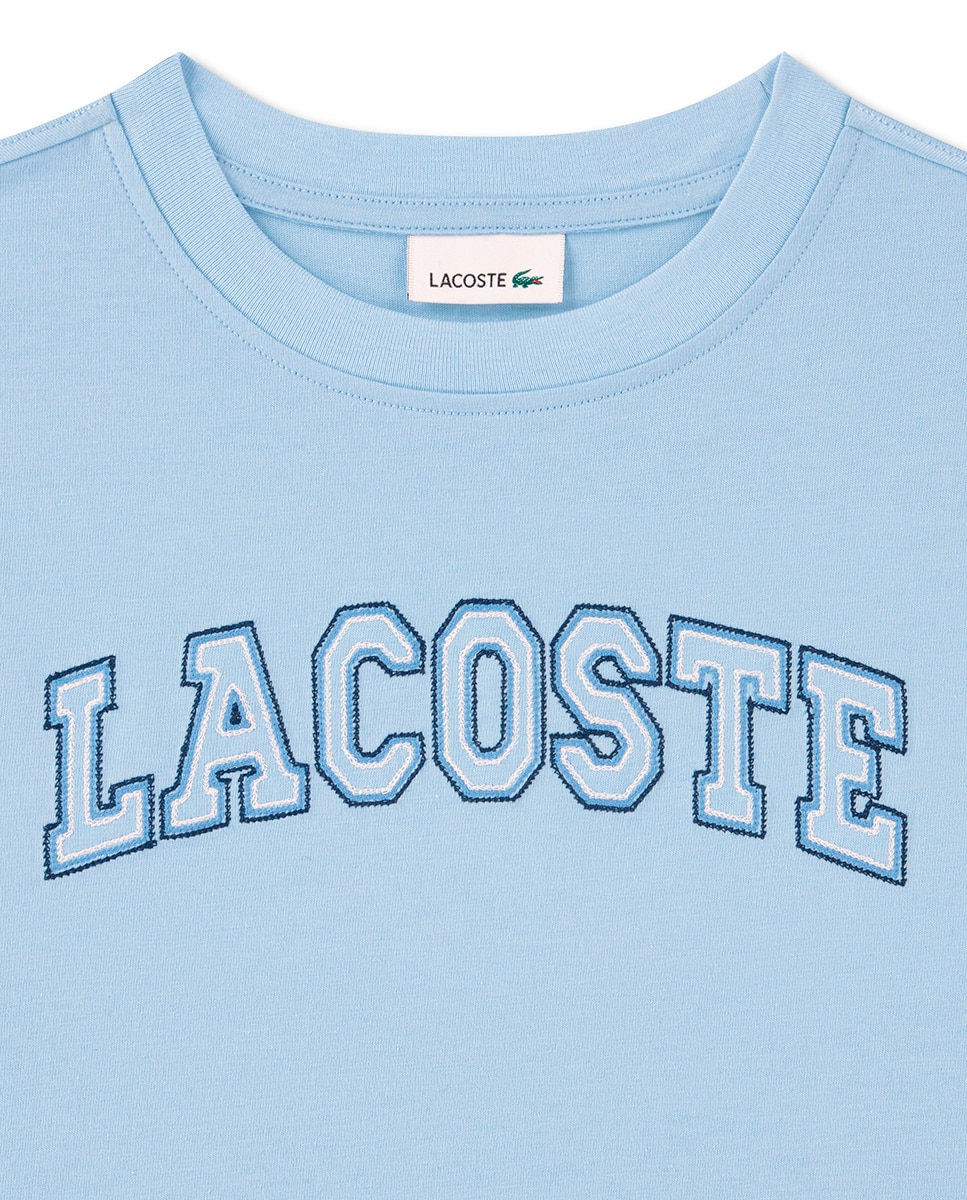 T-shirt com Bordado Lacoste Azul-6