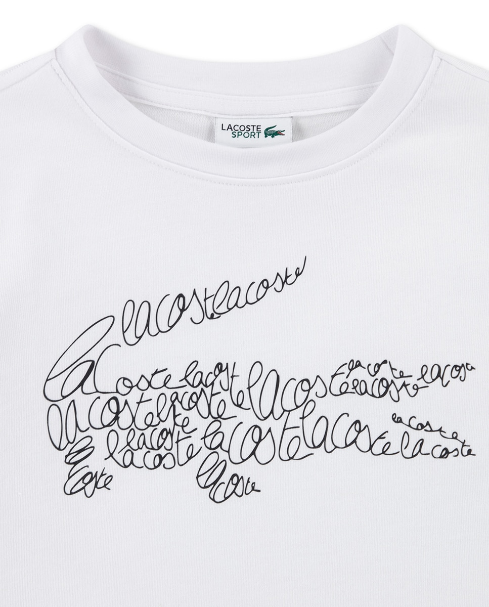 T-shirt com Estampado Gráfico de Crocodilo Script Branco-3