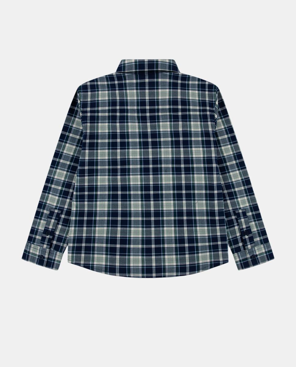 Camisa aos Quadrados Azul-2