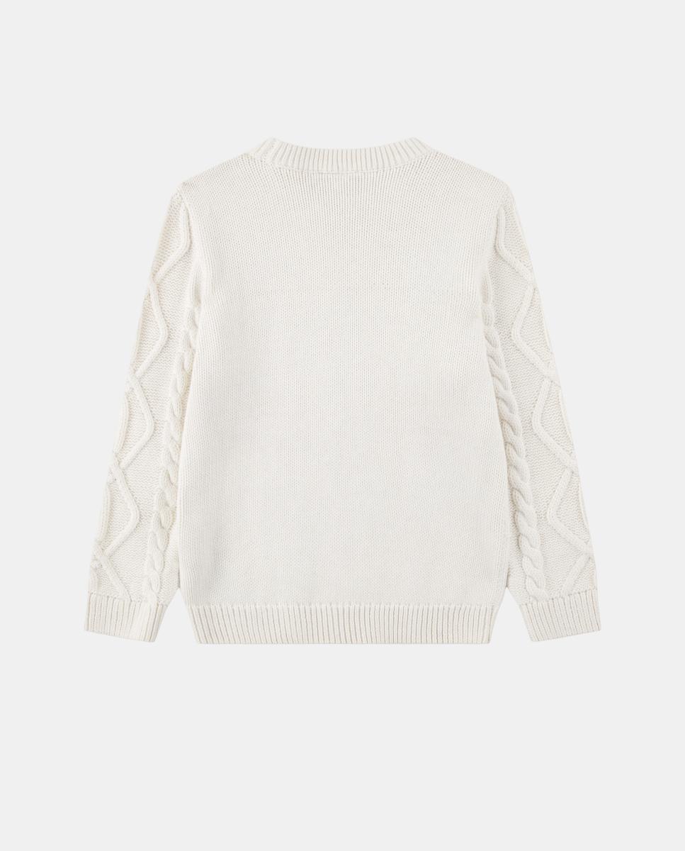 Camisola de Malha Entrançada Lacoste Branco-2