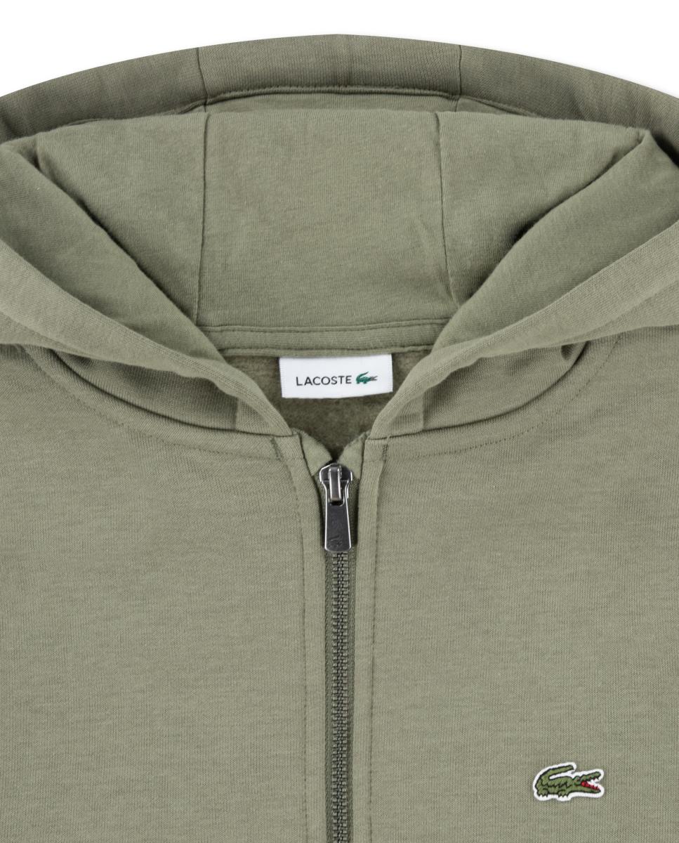 Sweatshirt com Capuz e Fecho de Correr Completo Core Fleece Lacoste Verde-3
