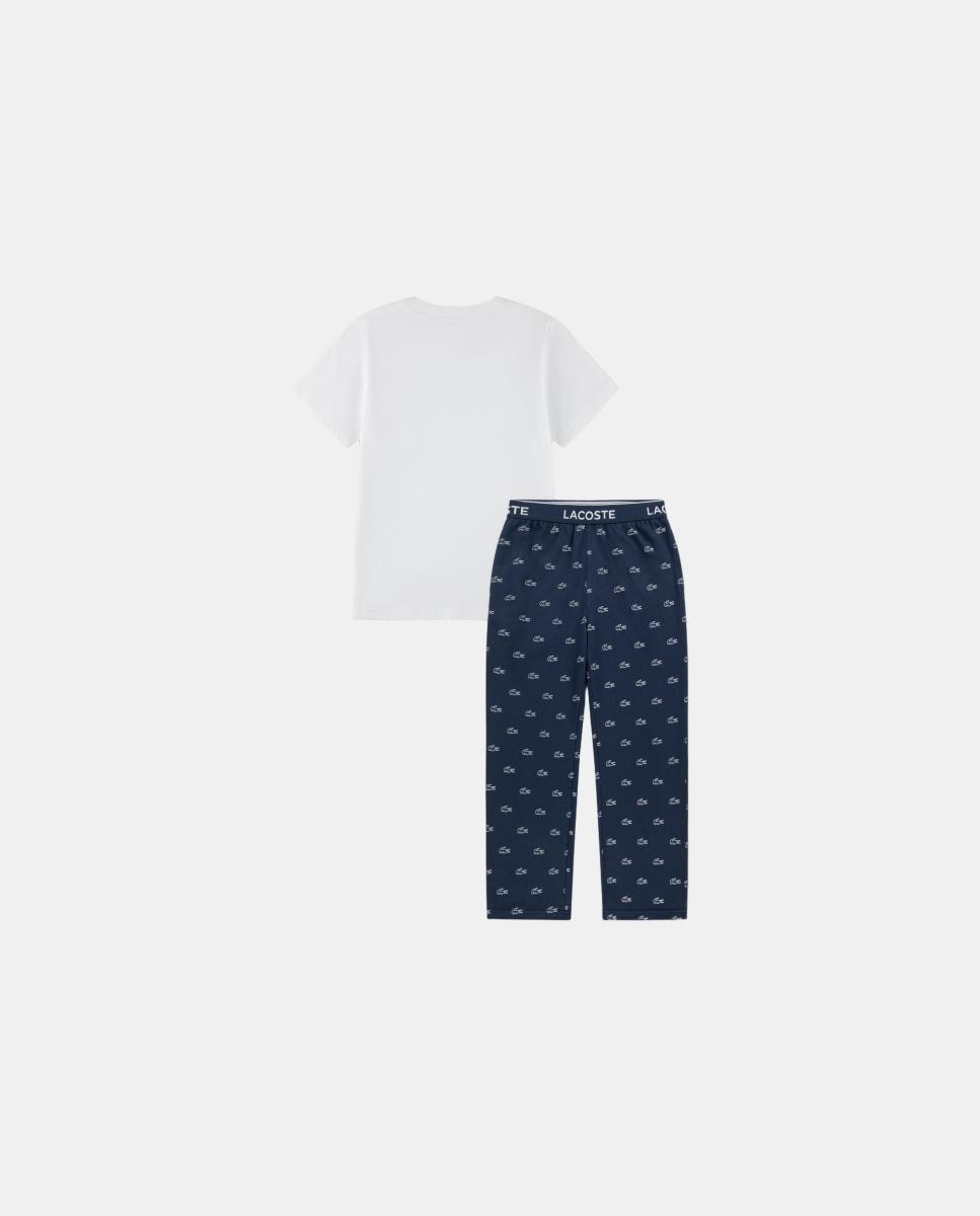 Conjunto de Pijama de Camisola e Calças Branco-2