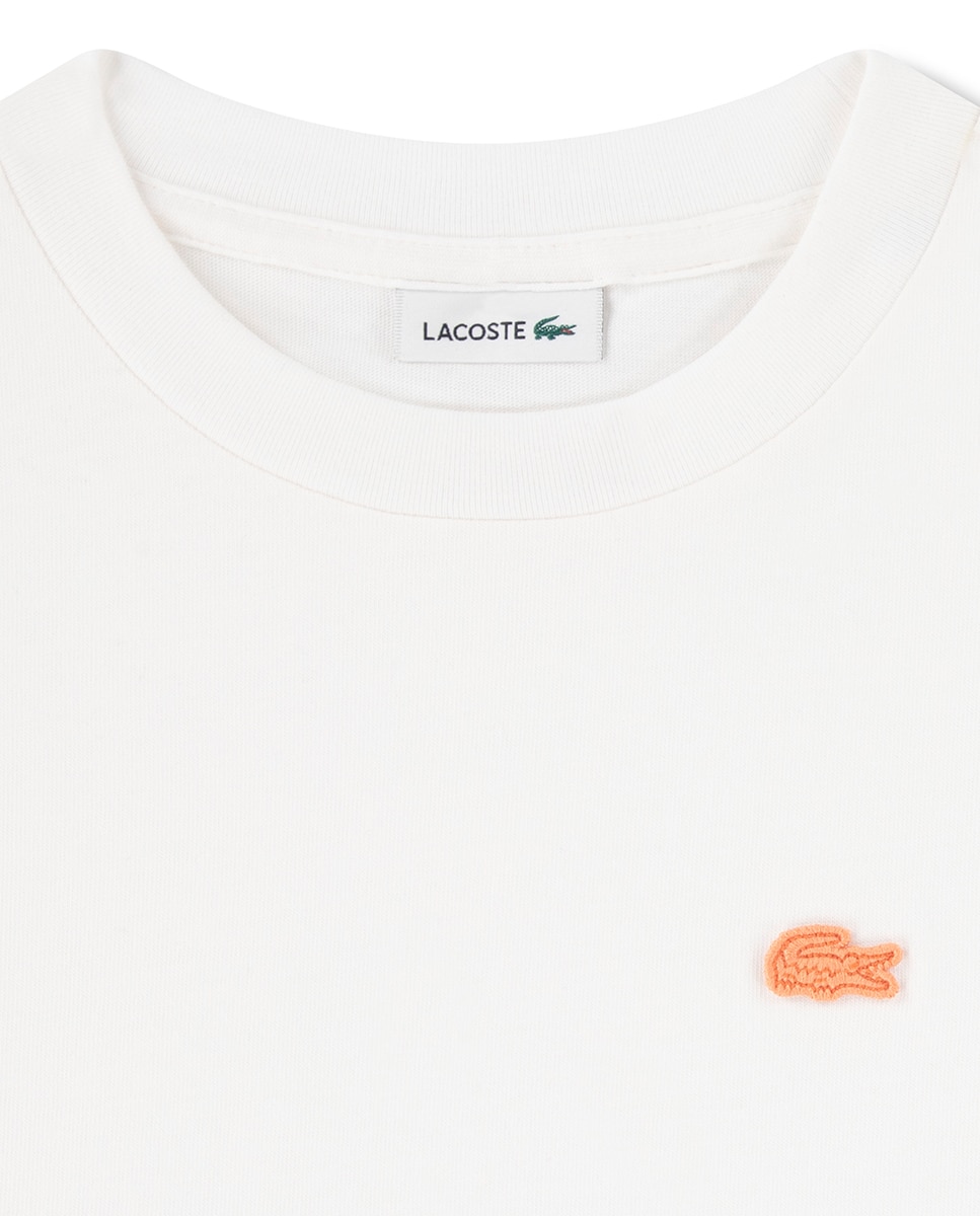 T-shirt Gráfica às Riscas Lacoste Branco-3