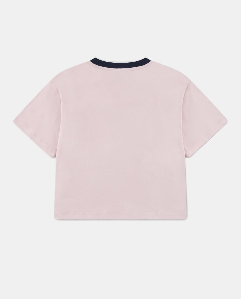 T-shirt Relaxed com Escudo Lacoste Rosa-2