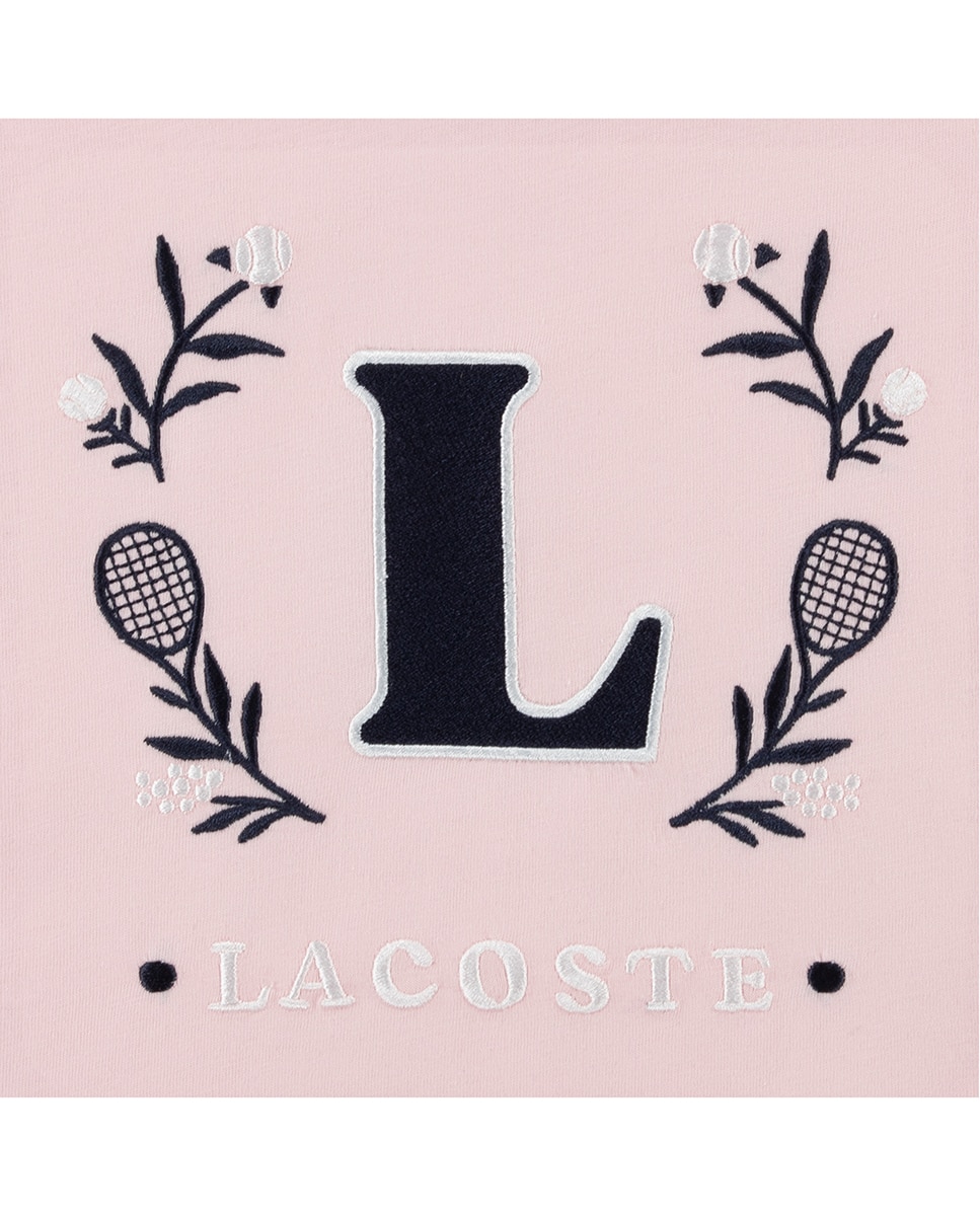 T-shirt Relaxed com Escudo Lacoste Rosa-3