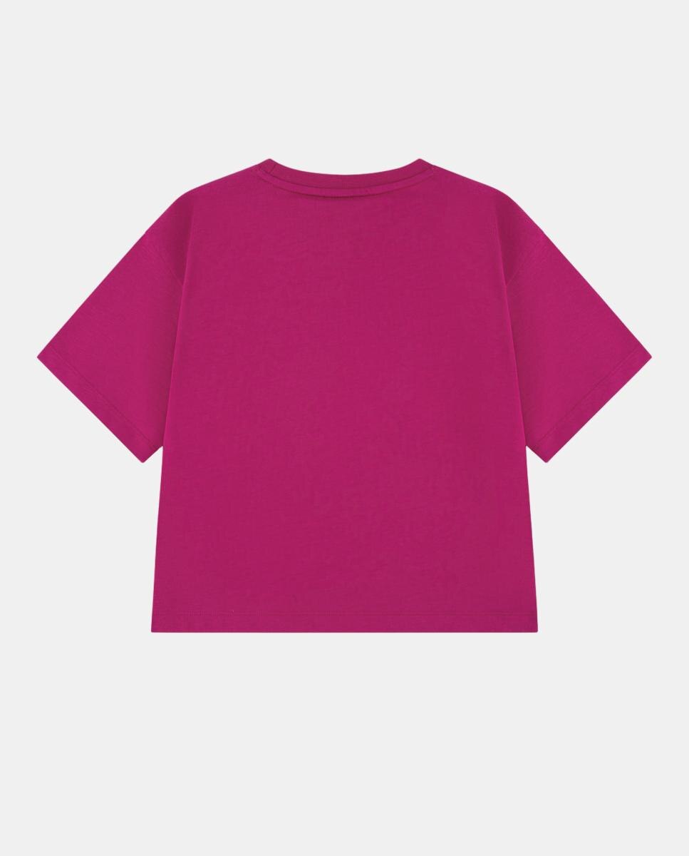 T-shirt Flocada com Logótipo Extra Grande Lacoste Rosa-2