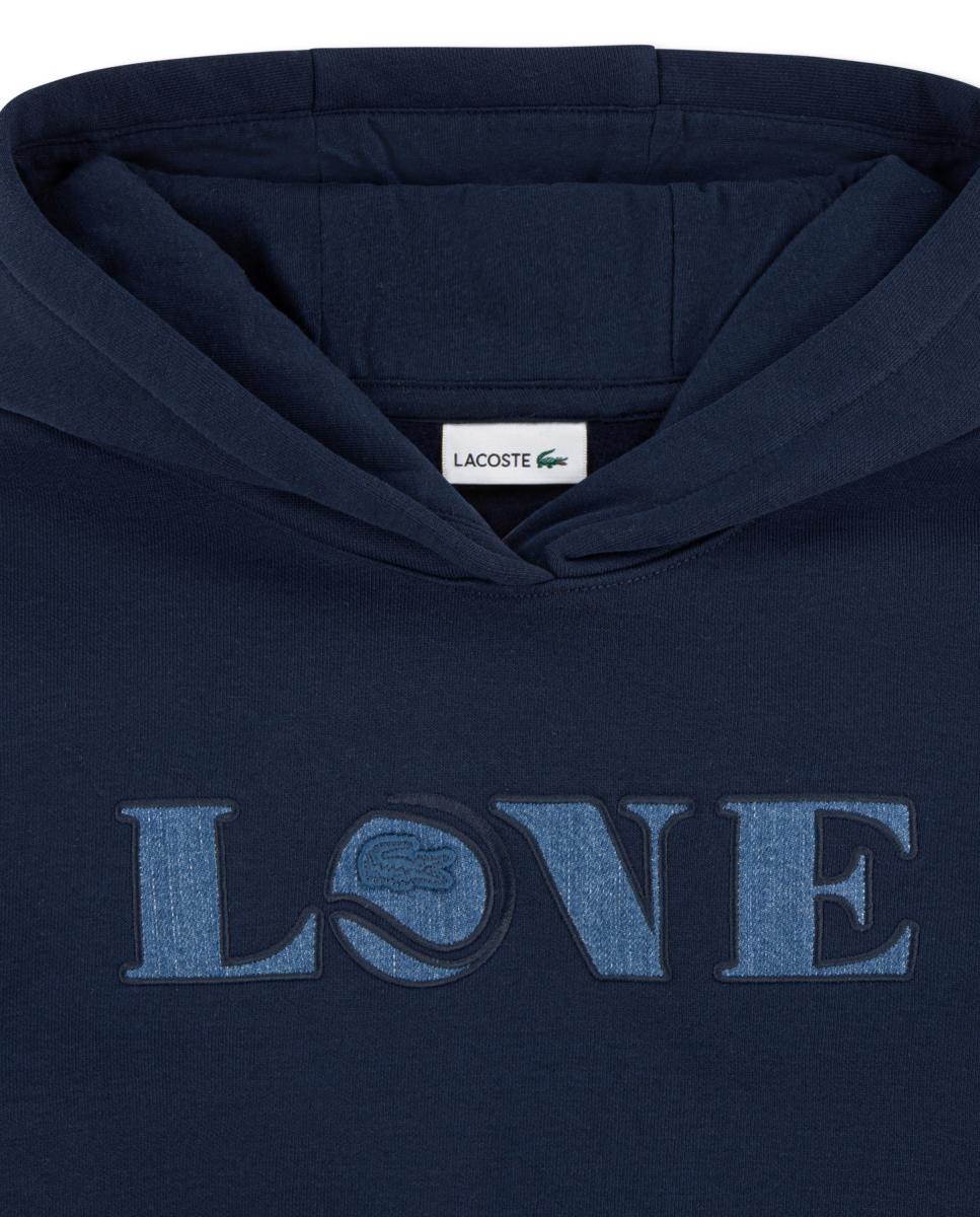 Sweatshirt com Capuz Love Applique Lacoste Azul-3