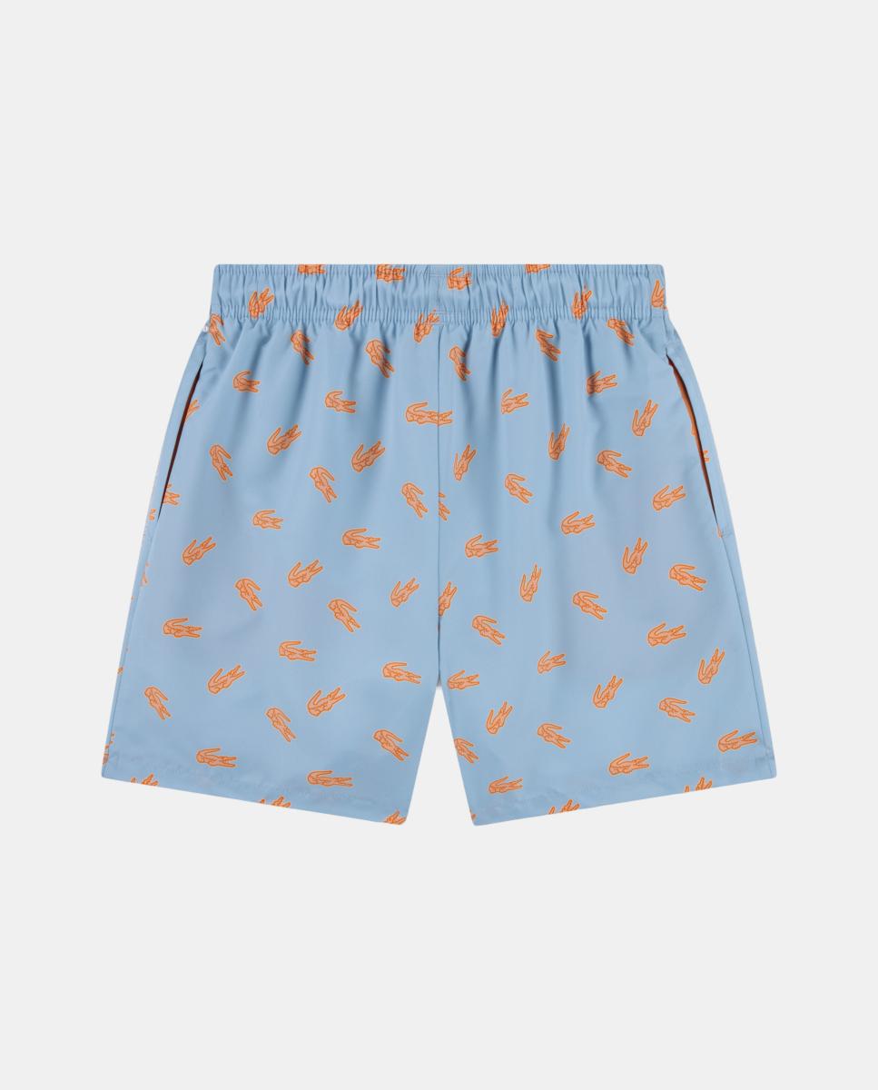 Calções de Banho com Estampado de Crocodilo Lacoste Azul-2