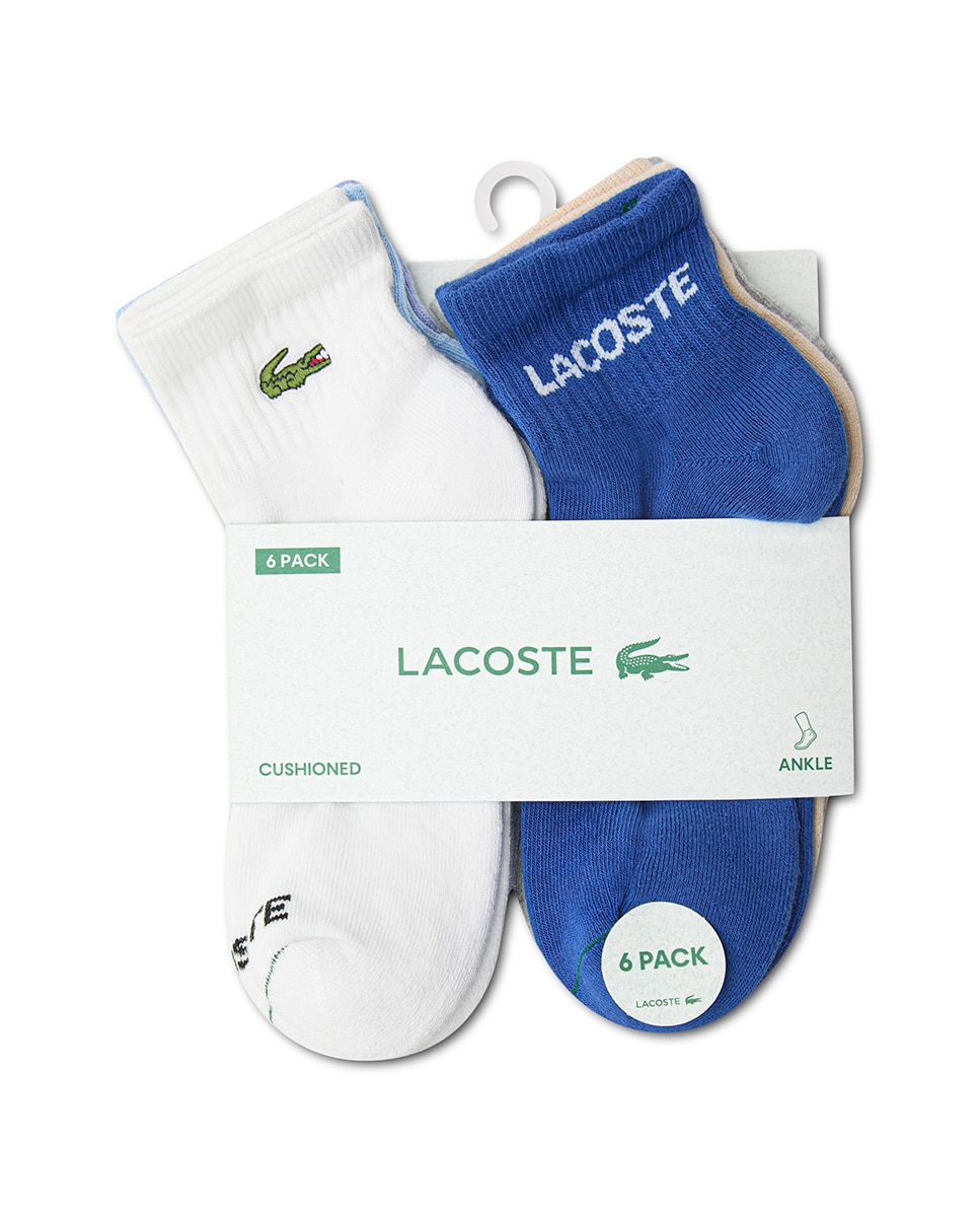 Meias Curtas de Algodão (Pack de 6 Pares) Lacoste Azul-3
