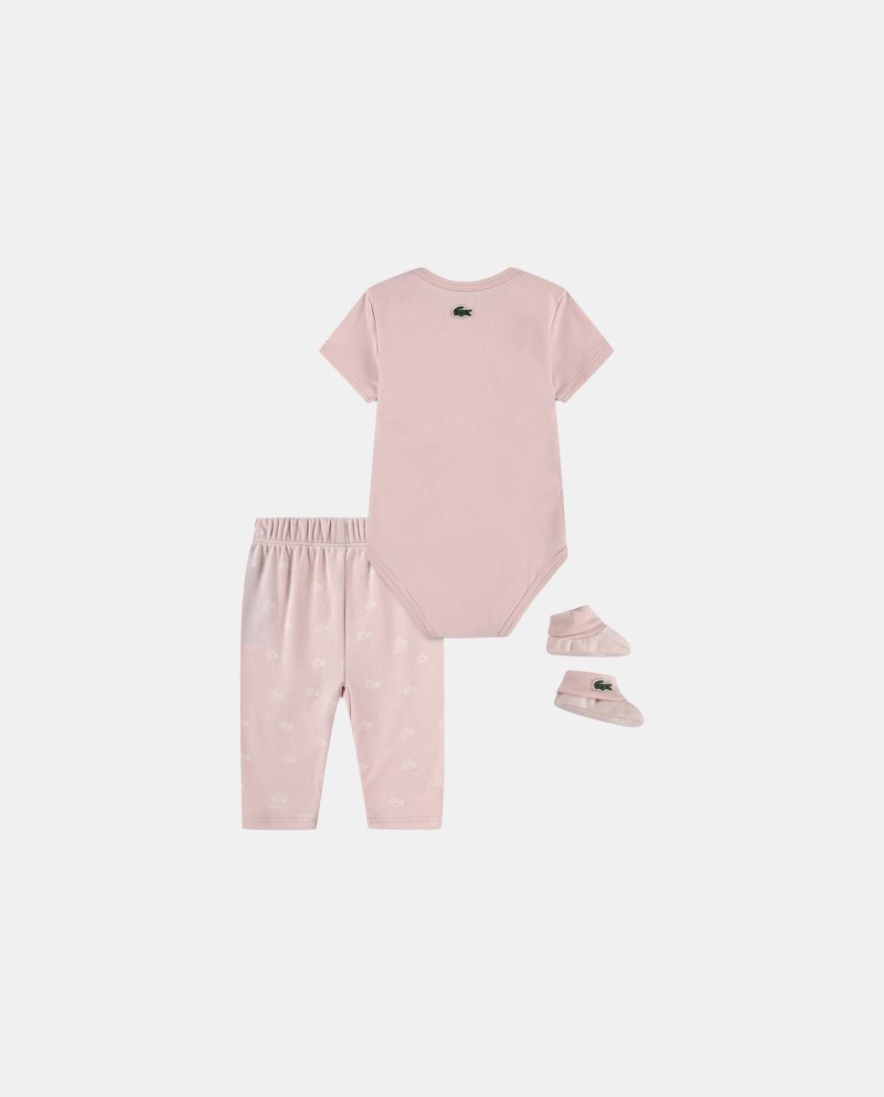 Conjunto de 3 Peças com Estampados Gráficos Lacoste Rosa-2