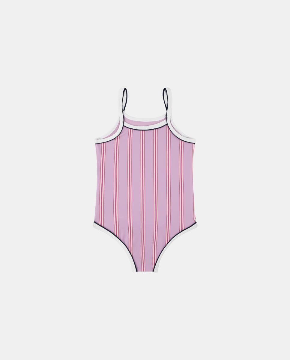 Fato de Banho com Debruado em Contraste Lacoste Rosa-2