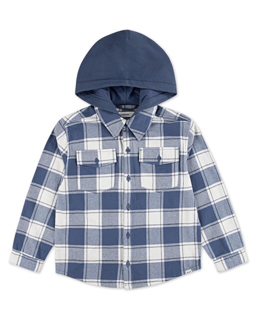 Imagen 0 de Camisa de franela con capucha Abercrombie & Fitch para niño