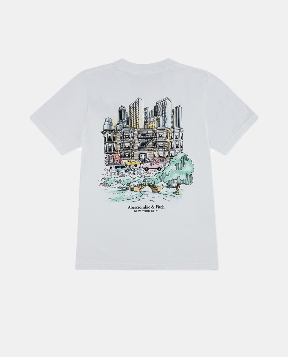 T-shirt com Desenho Abercrombie Kids Branco-2