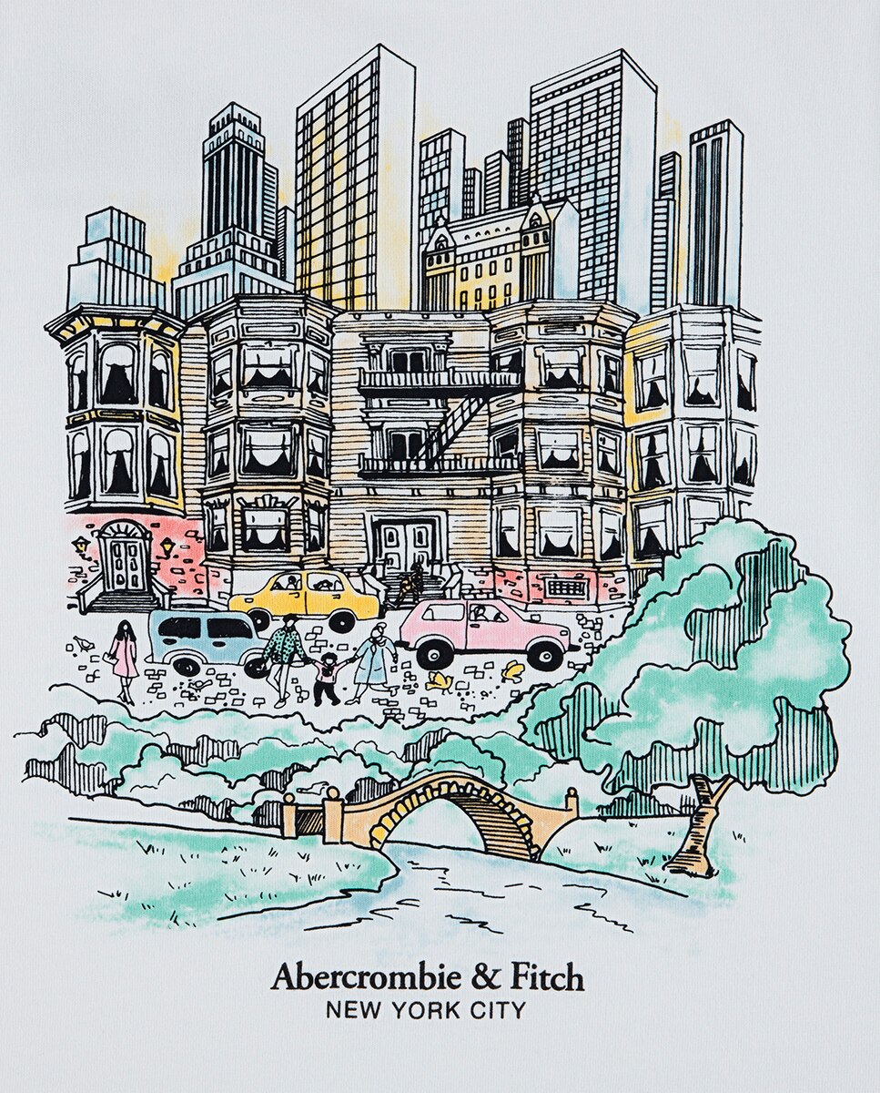 T-shirt com Desenho Abercrombie Kids Branco-3