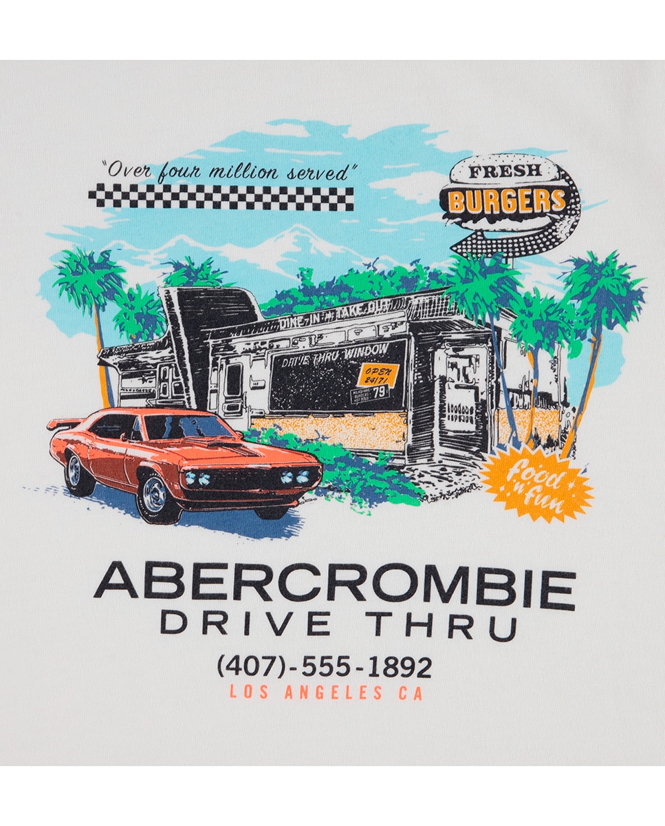 T-shirt Fresh Burgers Abercrombie Kids Creme-3