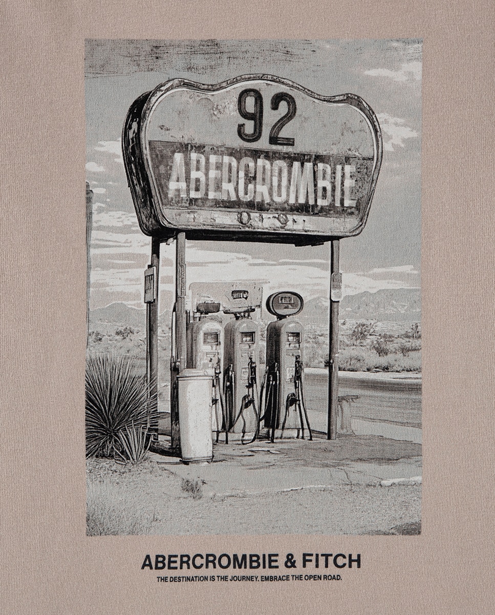 T-shirt com Foto de Carro de Corrida Abercrombie Kids Castanho-3