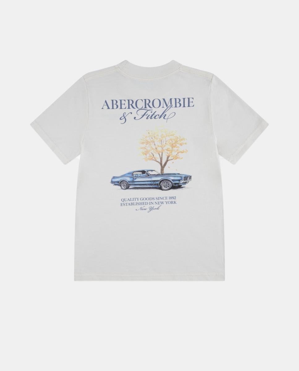 T-shirt do Clube de Automóveis Abercrombie Kids Creme-2