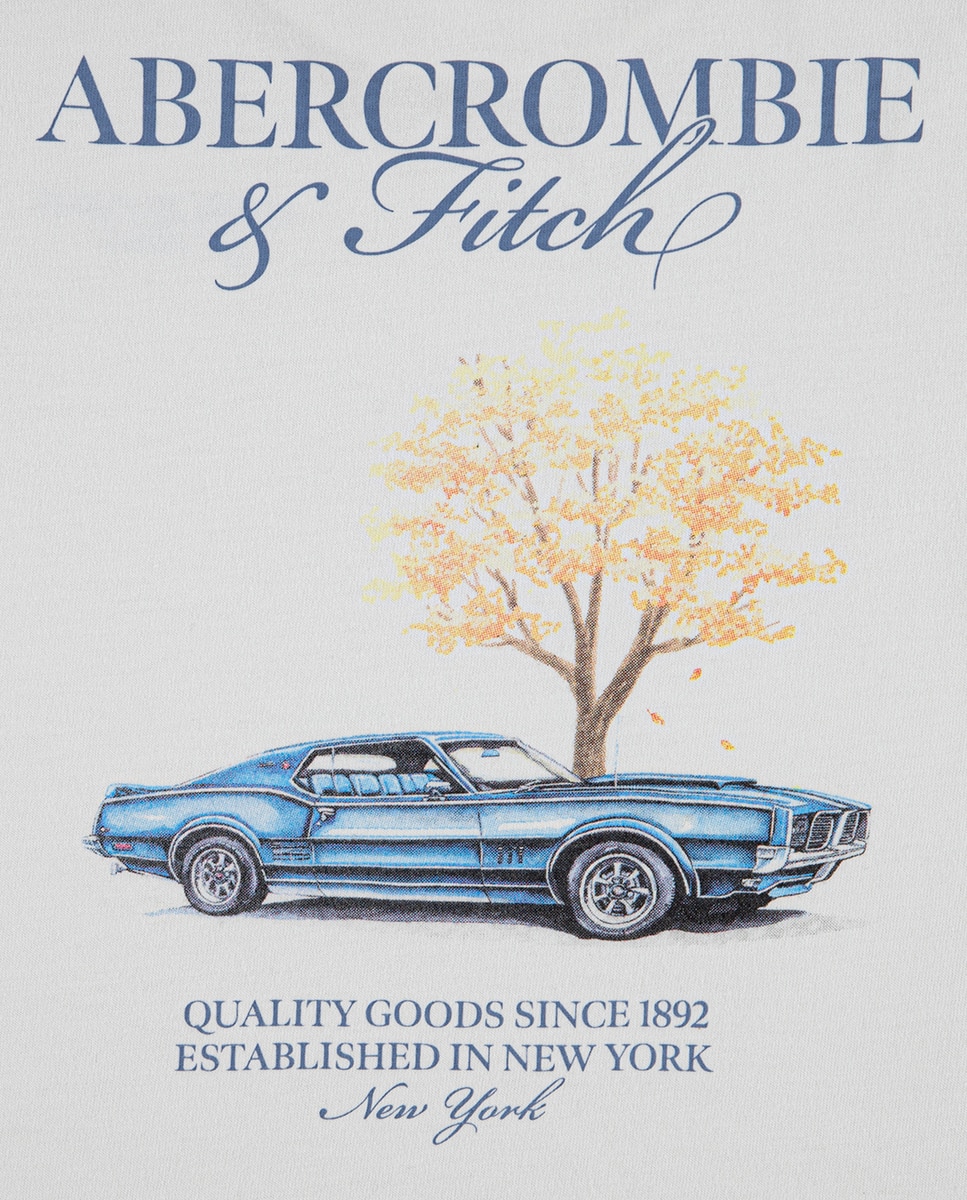 T-shirt do Clube de Automóveis Abercrombie Kids Creme-3