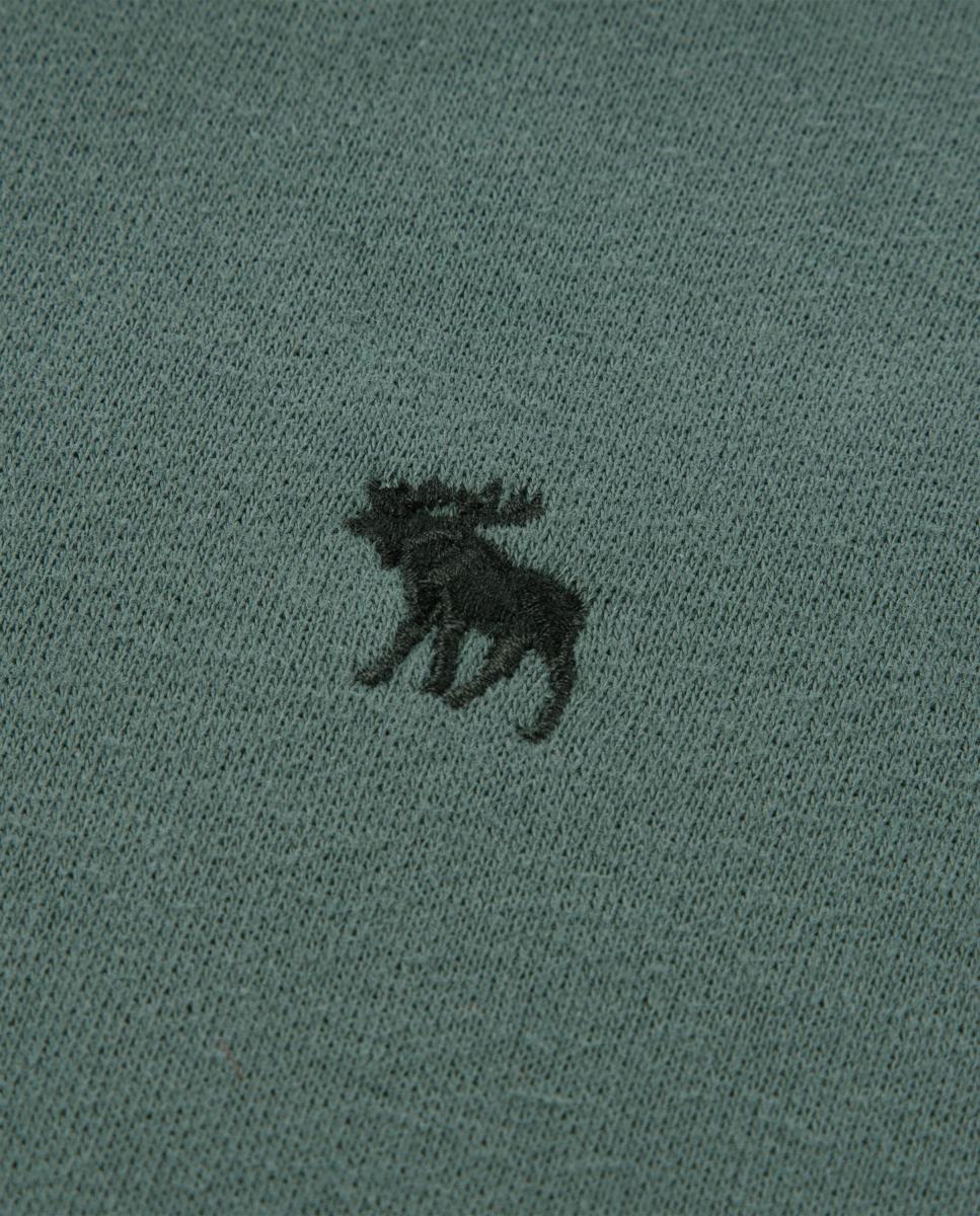 Sweatshirt com Capuz de Forro Polar Essential para Criança Abercrombie Kids Verde-3