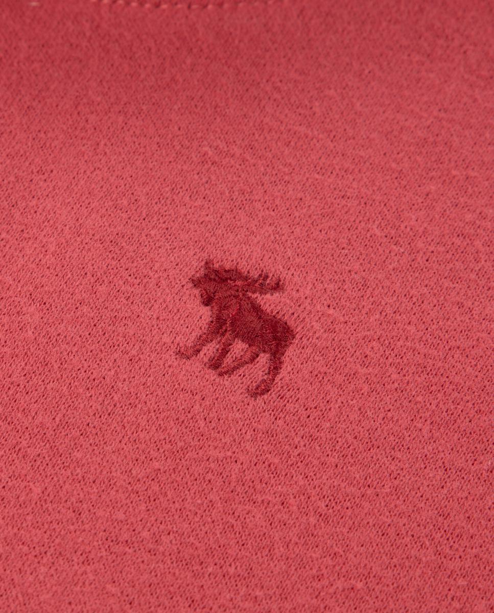 Sweatshirt com Capuz de Forro Polar Essential para Criança Abercrombie Kids Vermelho-3