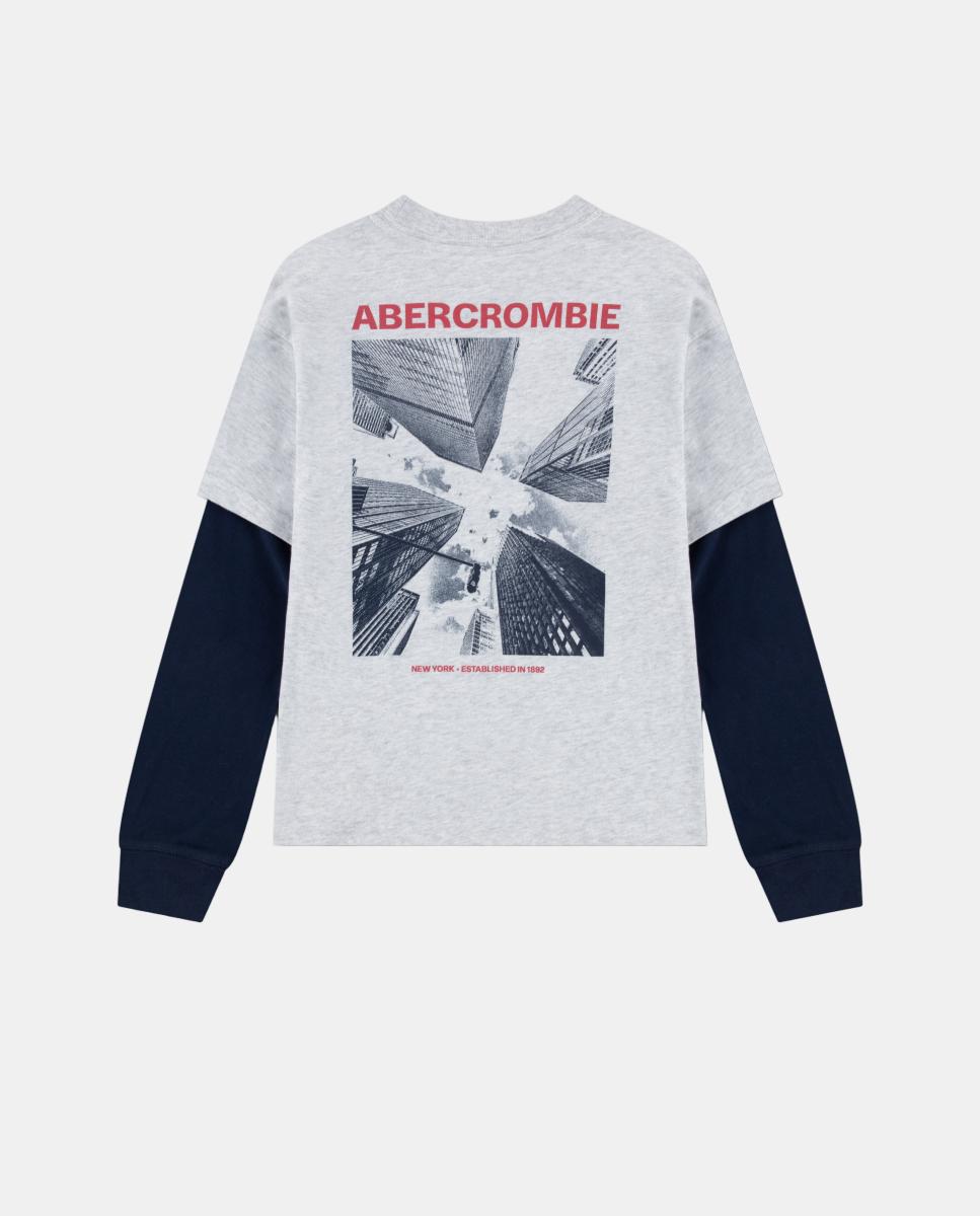 T-shirt Gráfica 2 em 1 para Crianças Cinzento-2