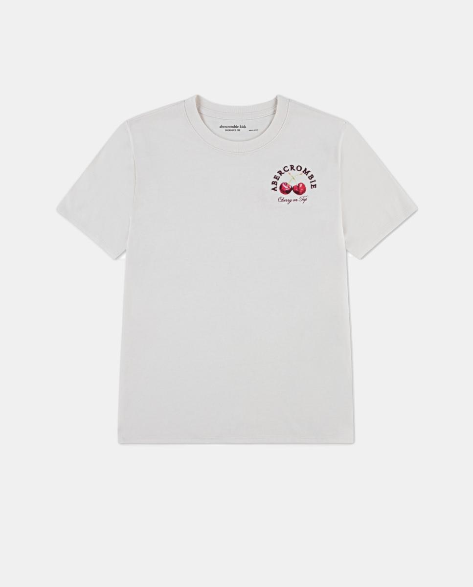 Imagem 0 de T-shirt Quadrada com Estampado de Cerejas