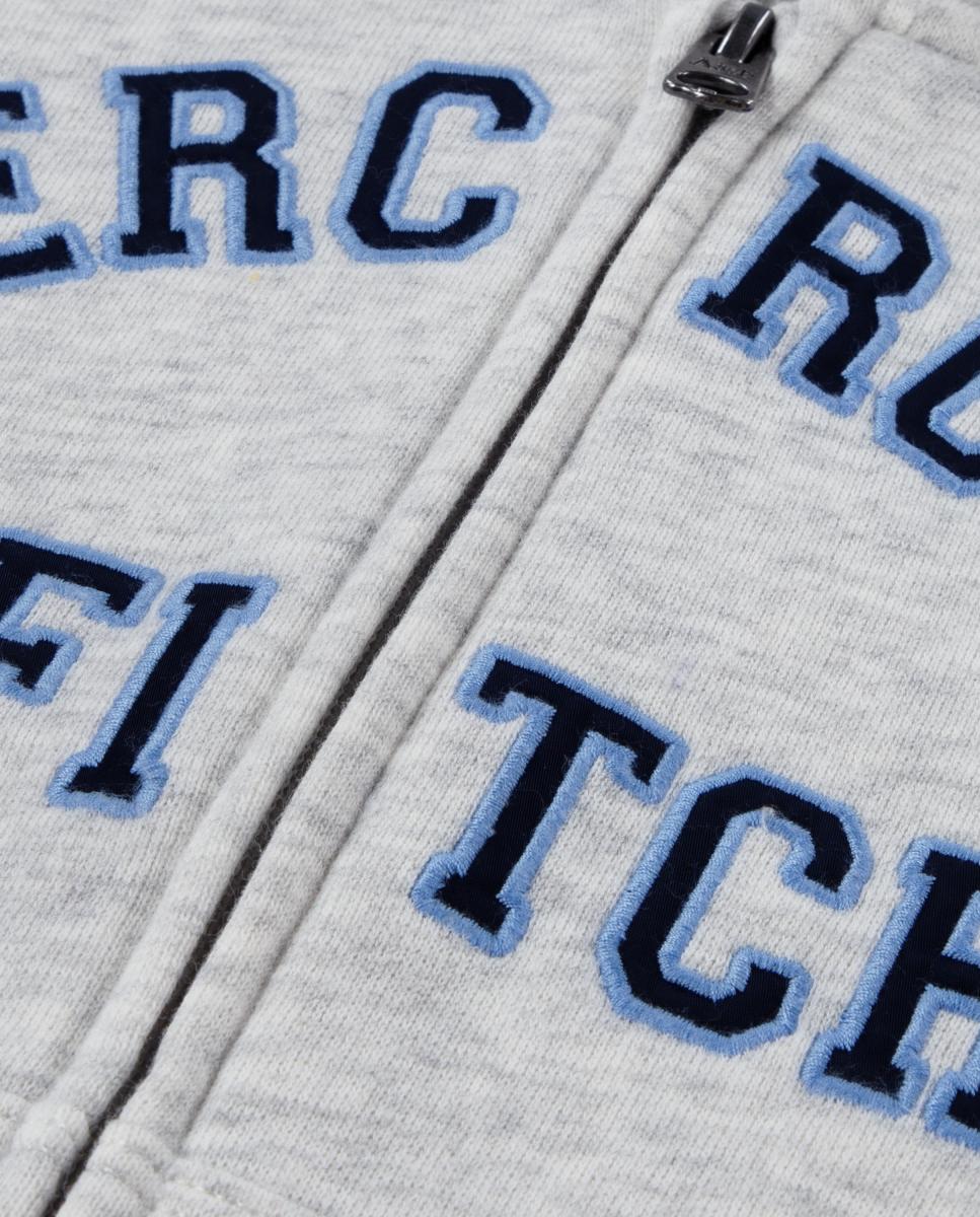 Sudadera con capucha y cremallera completa con el logotipo de Abercrombie Kids - Gris Gris-3