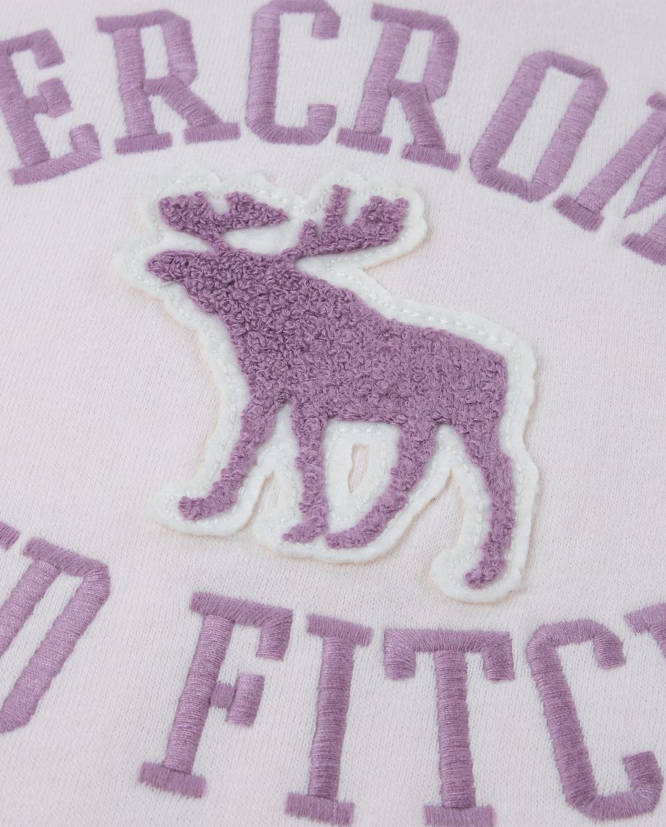 Sweatshirt de Criança com Capuz e Fecho de Correr Completo com Estampado Gráfico Abercrombie Kids Rosa-3