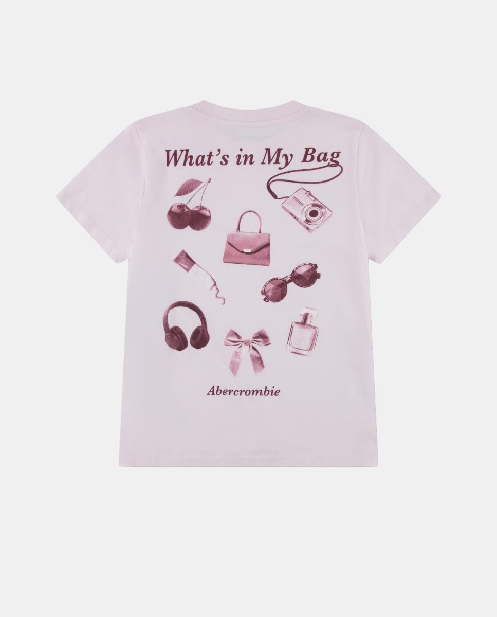 T-shirt Extragrande In My Bag Abercrombie Kids Rosa-2