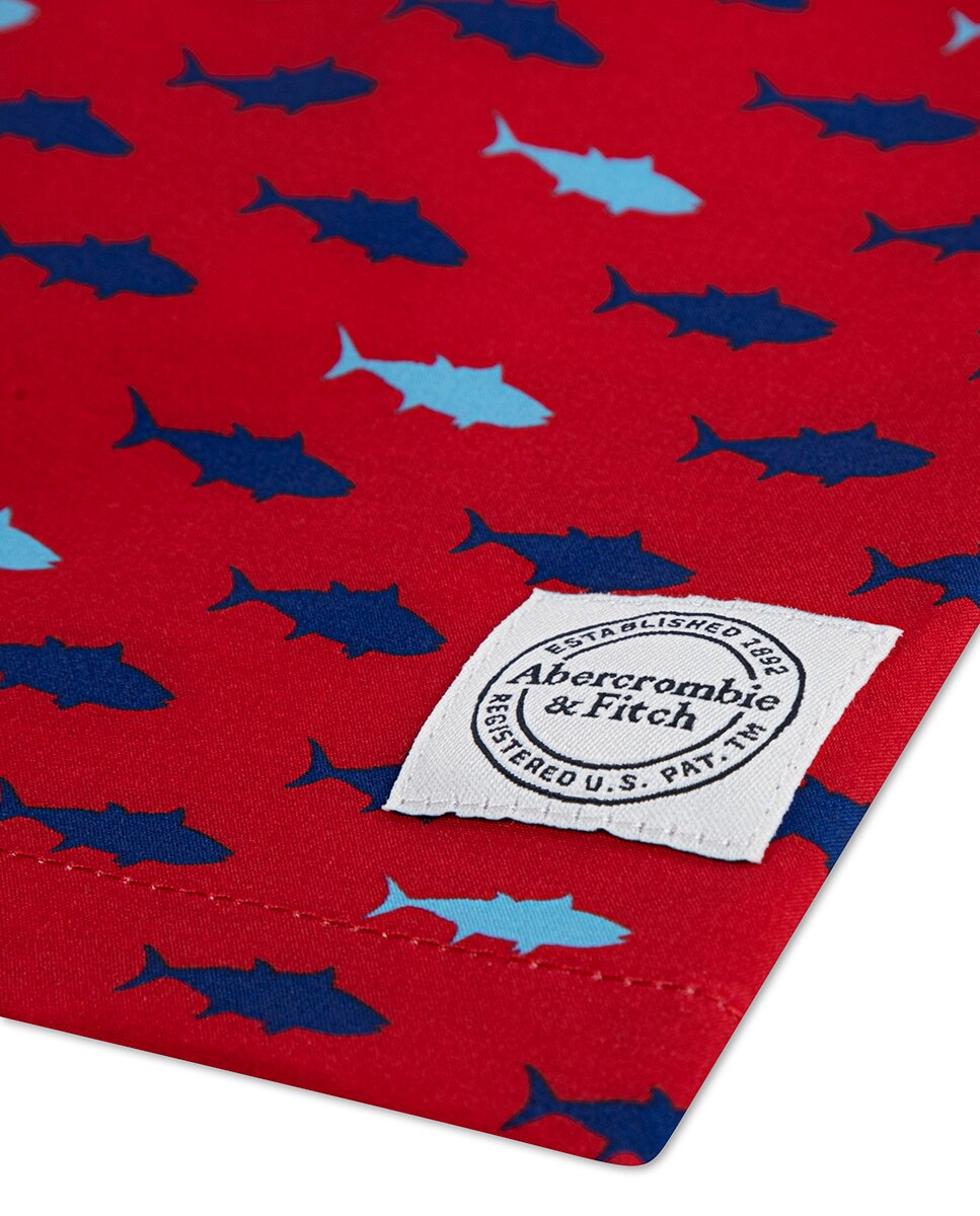 Calções de Banho Core Poly de Criança Abercrombie Kids Vermelho-3