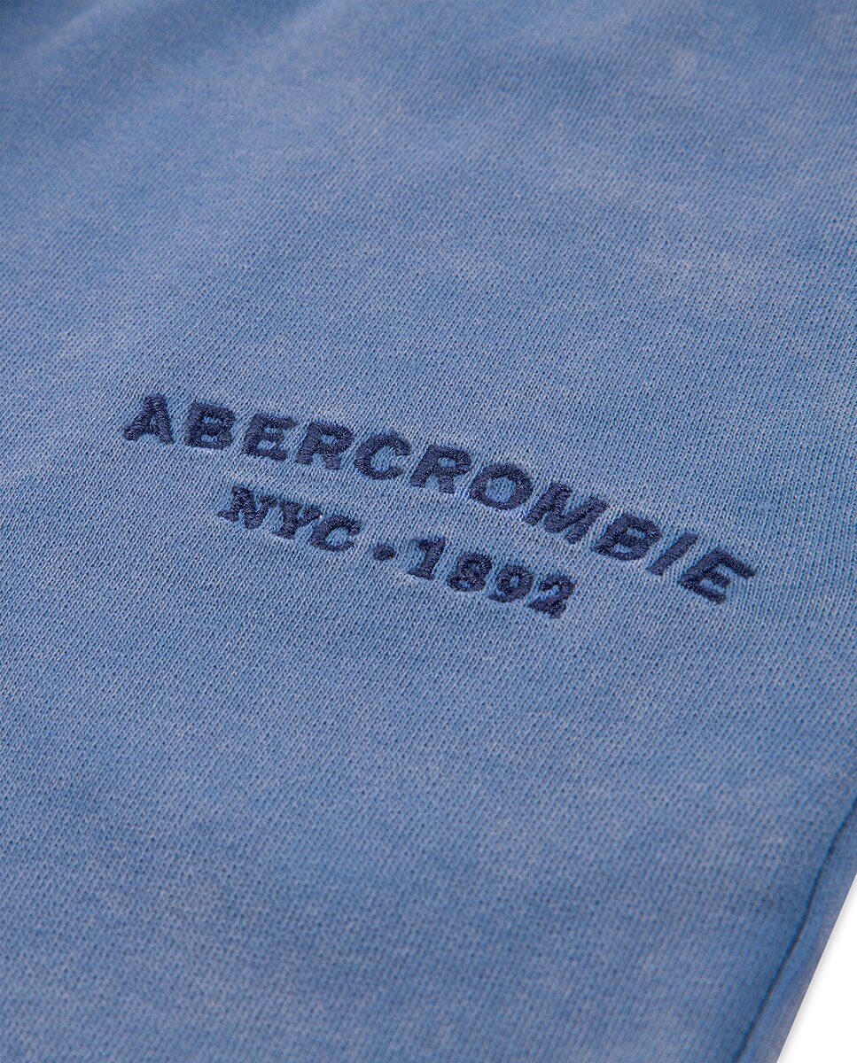 Calções de Forro Polar Desbotados Abercrombie Kids Azul-3