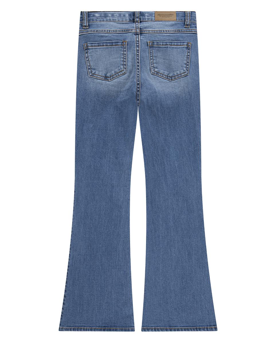 Vaqueros acampanados de tiro alto para niñas de Abercrombie - Abercrombie Kids - Azul Azul-2