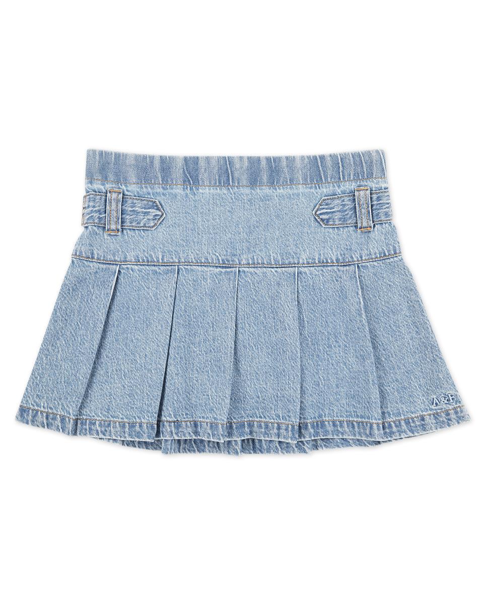 Saia-Calça Plissada com Puxador de Ganga Abercrombie Kids Azul-1