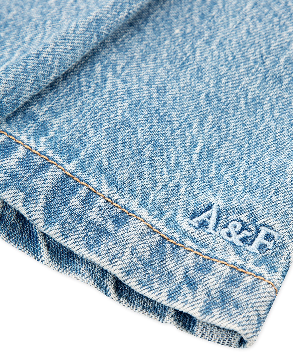Saia-Calça Plissada com Puxador de Ganga Abercrombie Kids Azul-3