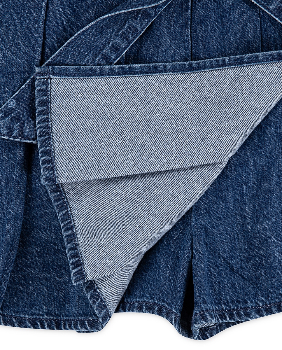 Vestido Saia-Calça Plissado Abercrombie Kids Azul-3